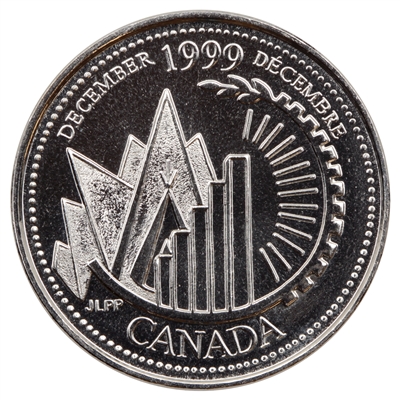 1999 December Canada 25-cents Proof Like