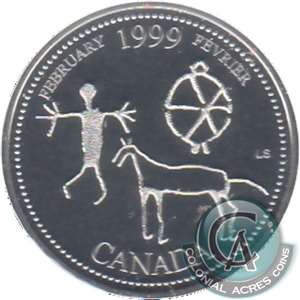 1999 February Canada 25-cents Silver Proof