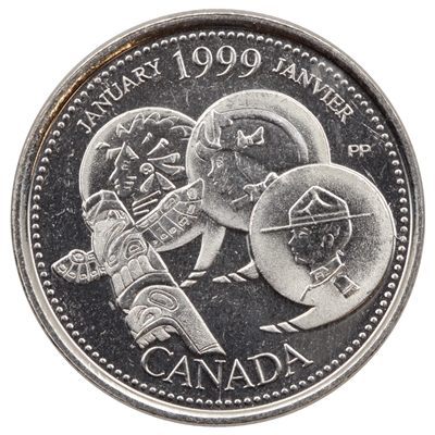 1999 January Canada 25-cents Brilliant Uncirculated (MS-63)