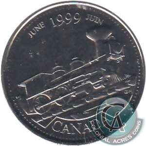 1999 June Canada 25-cents Proof Like