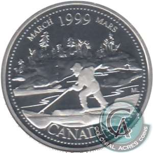 1999 March Canada 25-cents Silver Proof