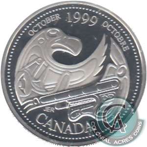 1999 October Canada 25-cents Silver Proof