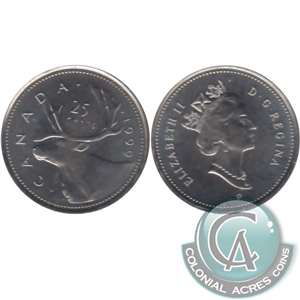 1999P (test) Caribou Canada 25-cents Brilliant Uncirculated (MS-63)