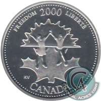 2000 Freedom Canada 25-cents Silver Proof