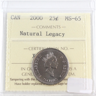 2000 Natural Legacy Canada 25-cents ICCS Certified MS-65