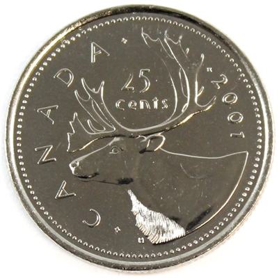 2001 (No P) Canada 25-cents Brilliant Uncirculated (MS-63)