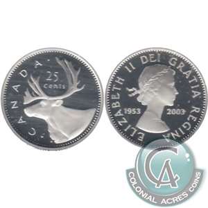 2003 Coronation (1953-2003) Canada 25-cents Silver Proof