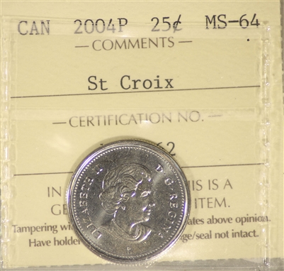 2004P St. Croix Canada 25-cents ICCS Certified MS-64