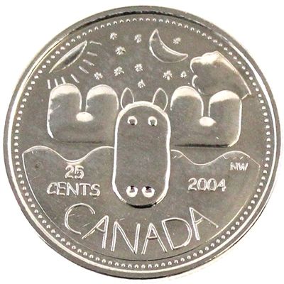 2004P Moose Canada 25-cents Proof Like