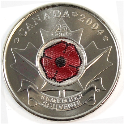 2004P Poppy Canada 25-cents Brilliant Uncirculated (MS-63)