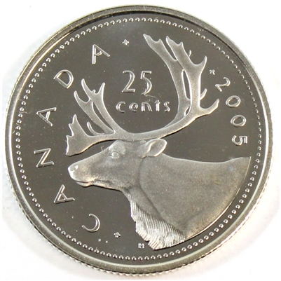 2005 Caribou Canada 25-cents Silver Proof