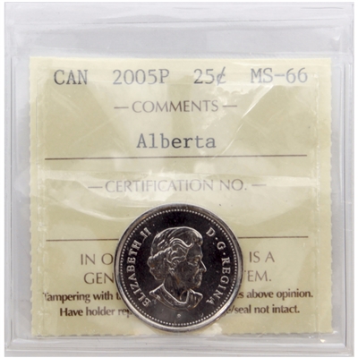2005P Alberta Canada 25-cents ICCS Certified MS-66