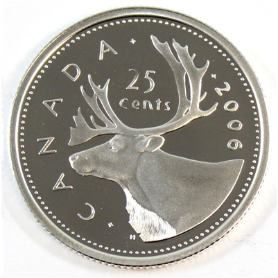 2006 Caribou Canada 25-cents Silver Proof