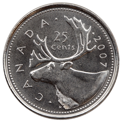 2007 Caribou Canada 25-cents Brilliant Uncirculated (MS-63)