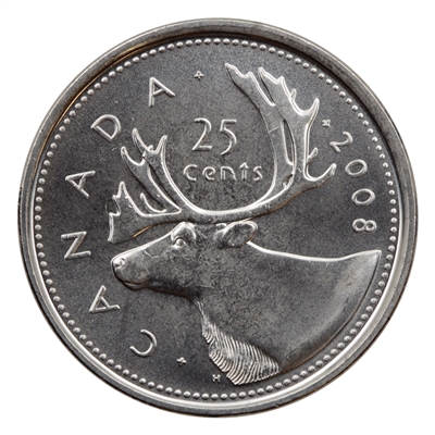 2008 Caribou Canada 25-cents Brilliant Uncirculated (MS-63)