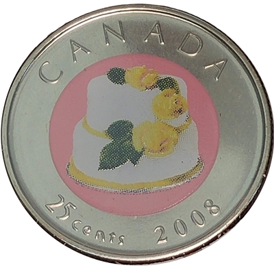 2008 Coloured Wedding Canada 25-cents Proof Like