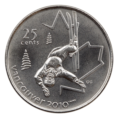 2008 Freestyle Skiing Canada 25-cents Brilliant Uncirculated (MS-63)