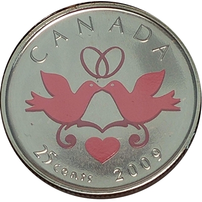 2009 Coloured Wedding Canada 25-cents Proof Like