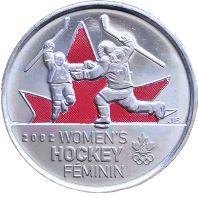 2009 Coloured Women's Hockey Canada 25-cents Brilliant UNC. (MS-63)