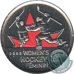 2009 Coloured Women's Hockey Canada 25-cents Proof Like