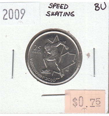 2009 Speedskating Canada 25-cents Brilliant Uncirculated (MS-63)