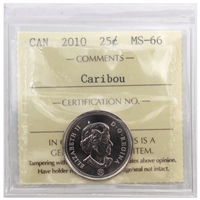 2010 Caribou Canada 25-cents ICCS Certified MS-66