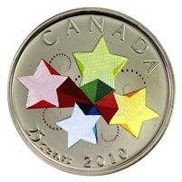2010 Coloured Congratulations Canada 25-cents Proof Like