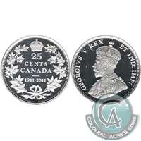2011 100th Ann. Canada 25-cents Silver Proof  $