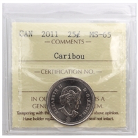 2011 Caribou Canada 25-cents ICCS Certified MS-65