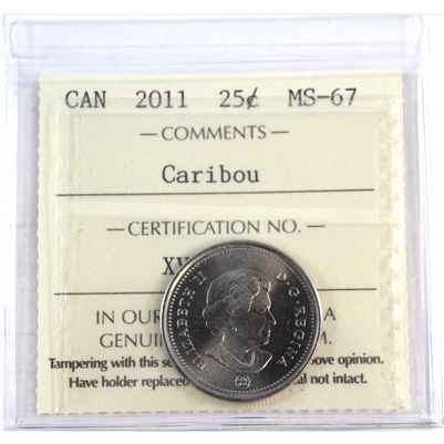 2011 Caribou Canada 25-cents ICCS Certified MS-67