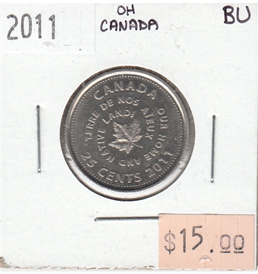 2011 Oh Canada 25-cents Brilliant Uncirculated (MS-63)