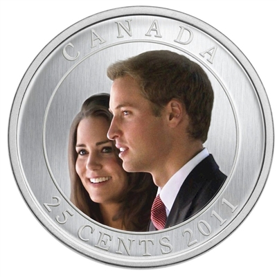 2011 Royal Wedding Canada 25-cents Specimen