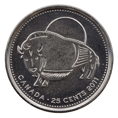 2011 Wood Bison Canada 25-cents Brilliant Uncirculated (MS-63)