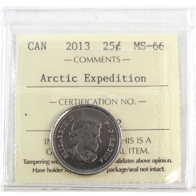 2013 Arctic Expedition Canada 25-cents ICCS Certified MS-66
