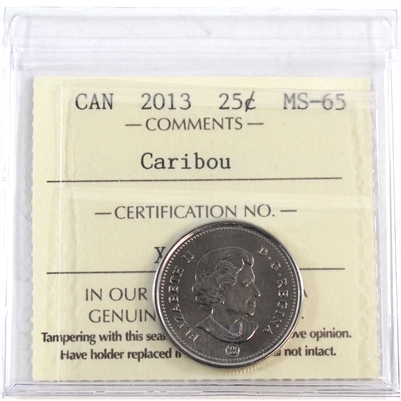 2013 Caribou Canada 25-cents ICCS Certified MS-65