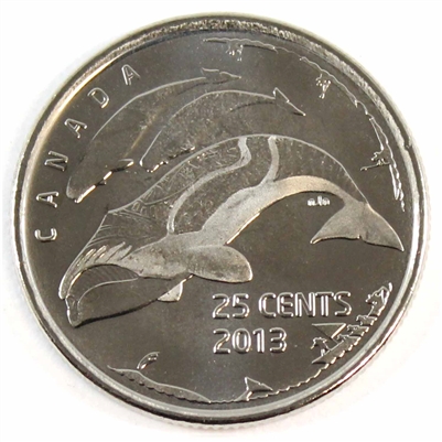 2013 Life In The North (Frosted Whale) Canada 25-cents Brilliant Uncirculated (MS-63) Finish B