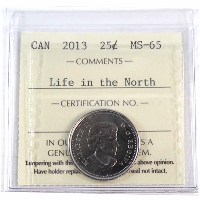 2013 Frosted Whale (Type A) Life In The North Canada 25-cents ICCS Certified MS-65