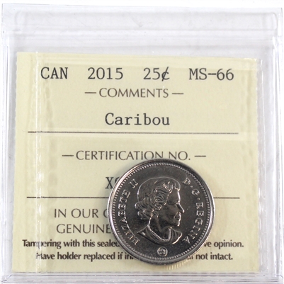 2015 Caribou Canada 25-cents ICCS Certified MS-66
