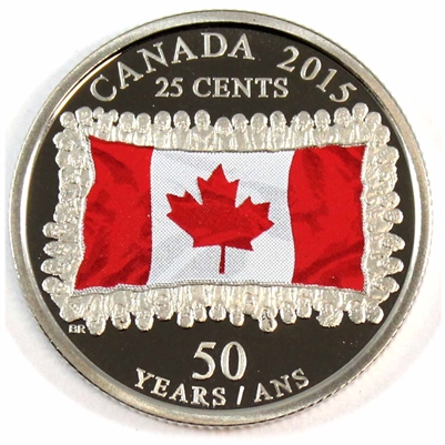 2015 Coloured Flag Canada 25-cents Proof (non-silver)