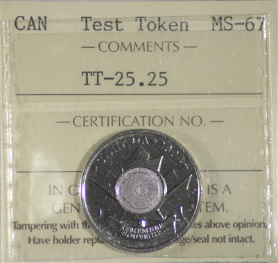 (2004) Canada 25-cents Test Token TT-25.25 ICCS Certified MS-67