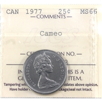 1977 Canada 25-cents ICCS Certified MS-66 Cameo