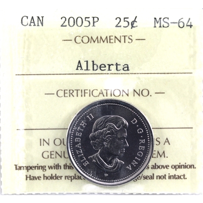 2005P Alberta Canada 25-cents ICCS Certified MS-64