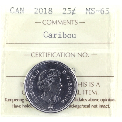 2018 Caribou Canada 25-cents ICCS Certified MS-65