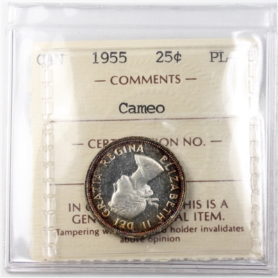 1955 Canada 25-cents ICCS Certified PL-65 Cameo