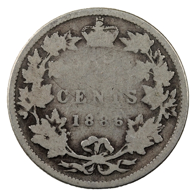 1886 Normal 6 Obv. 5 LBE Canada 25-cents Good (G-4) $