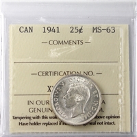 1941 Canada 25-cents ICCS Certified MS-63