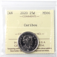 2020 Caribou Canada 25-cents ICCS Certified MS-66