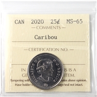 2020 Caribou Canada 25-cents ICCS Certified MS-65