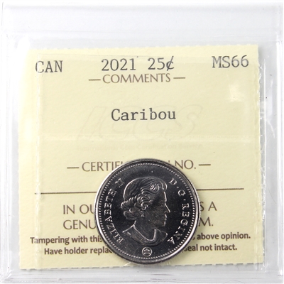 2021 Caribou Canada 25-cents ICCS Certified MS-66