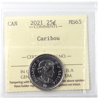 2021 Caribou Canada 25-cents ICCS Certified MS-65